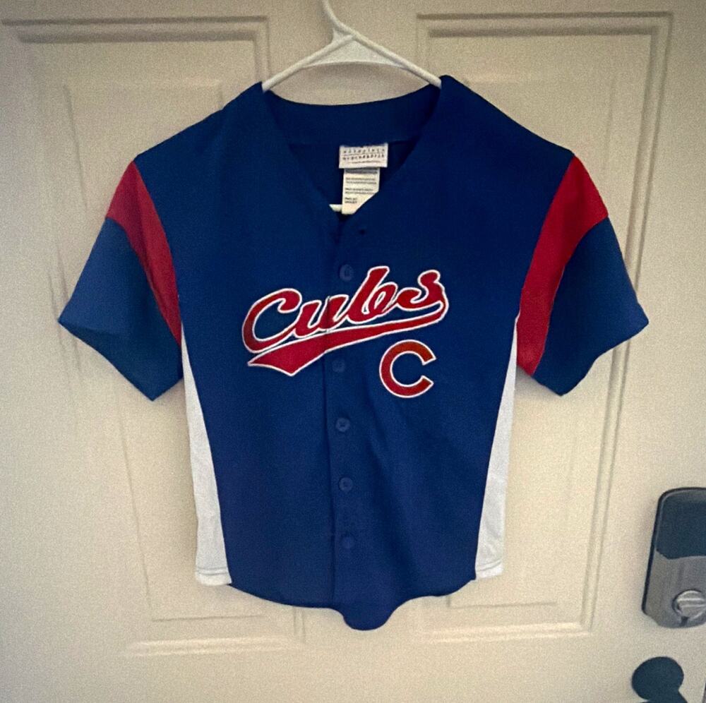 Genuine Merchandise Chicago Cubs Button Front Baseball Jersey Shirt Blue S